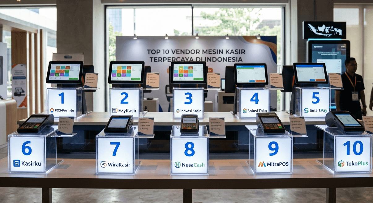 Top 10 Vendor Mesin Kasir Terpercaya di Indonesia