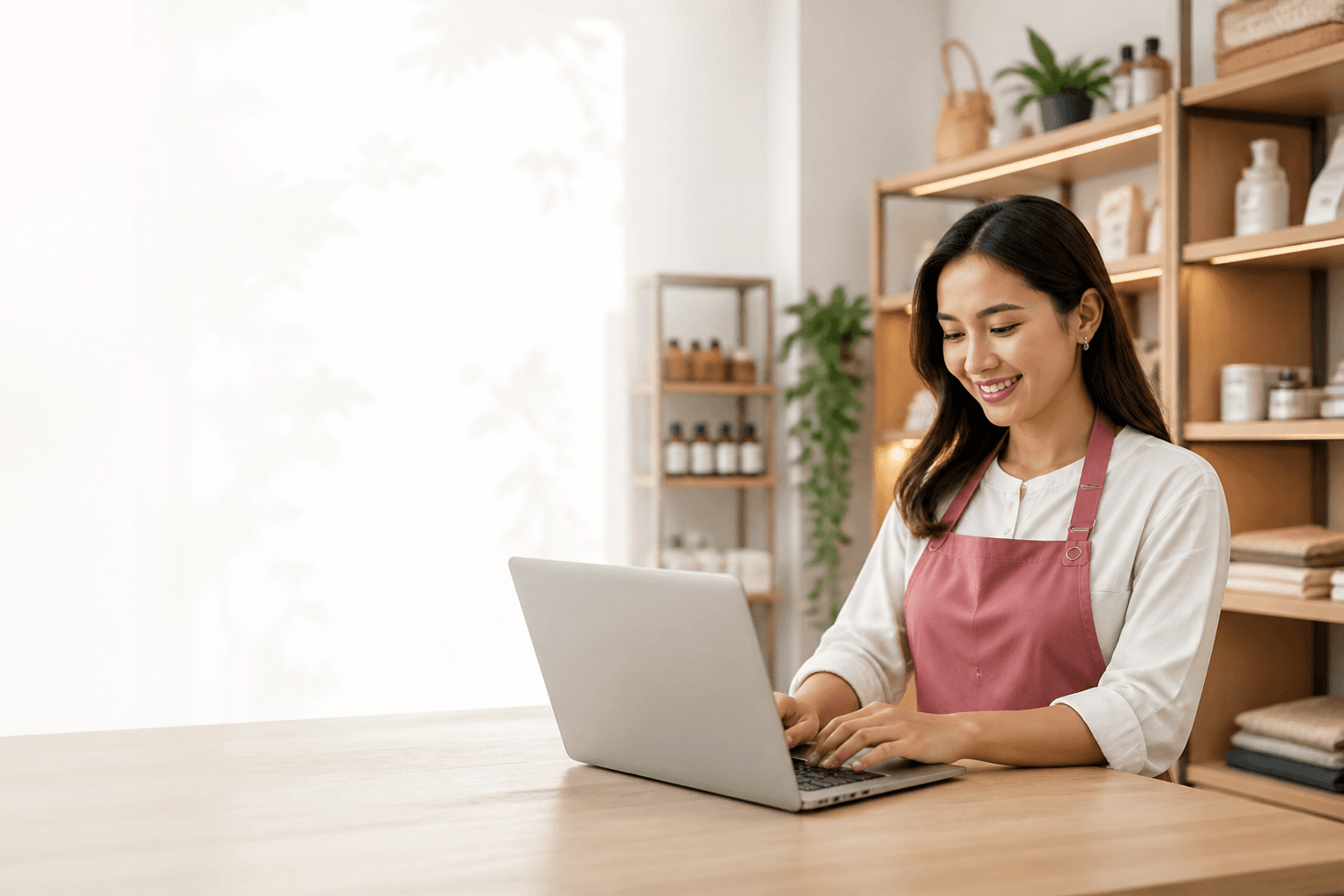 Pemilik usaha Indonesia mencari inspirasi bisnis melalui laptop
