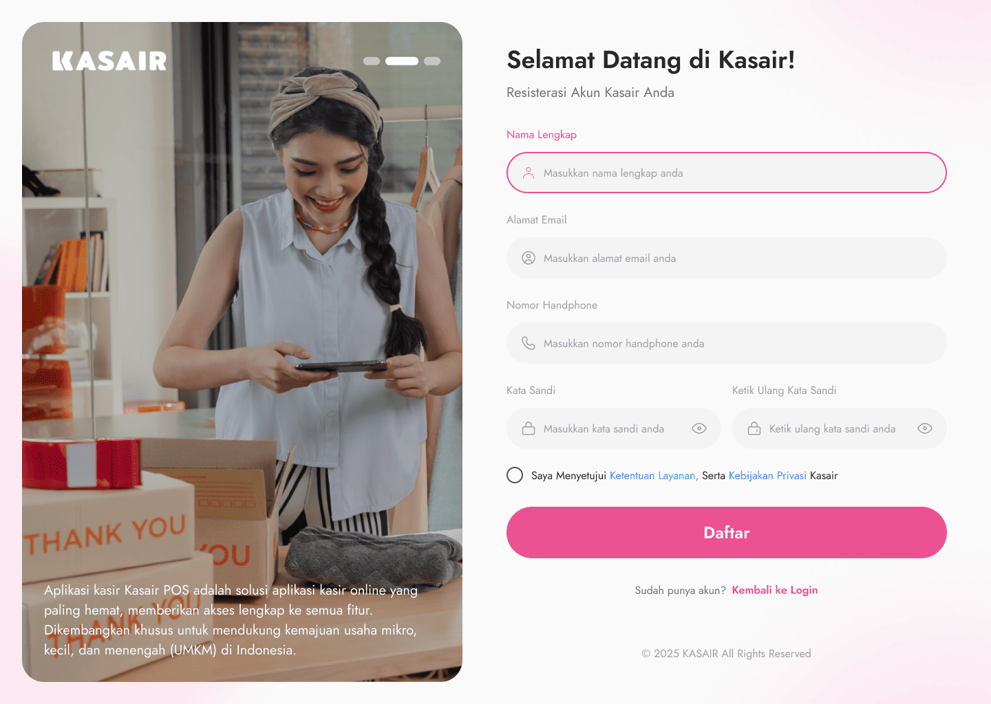 halaman register kasair